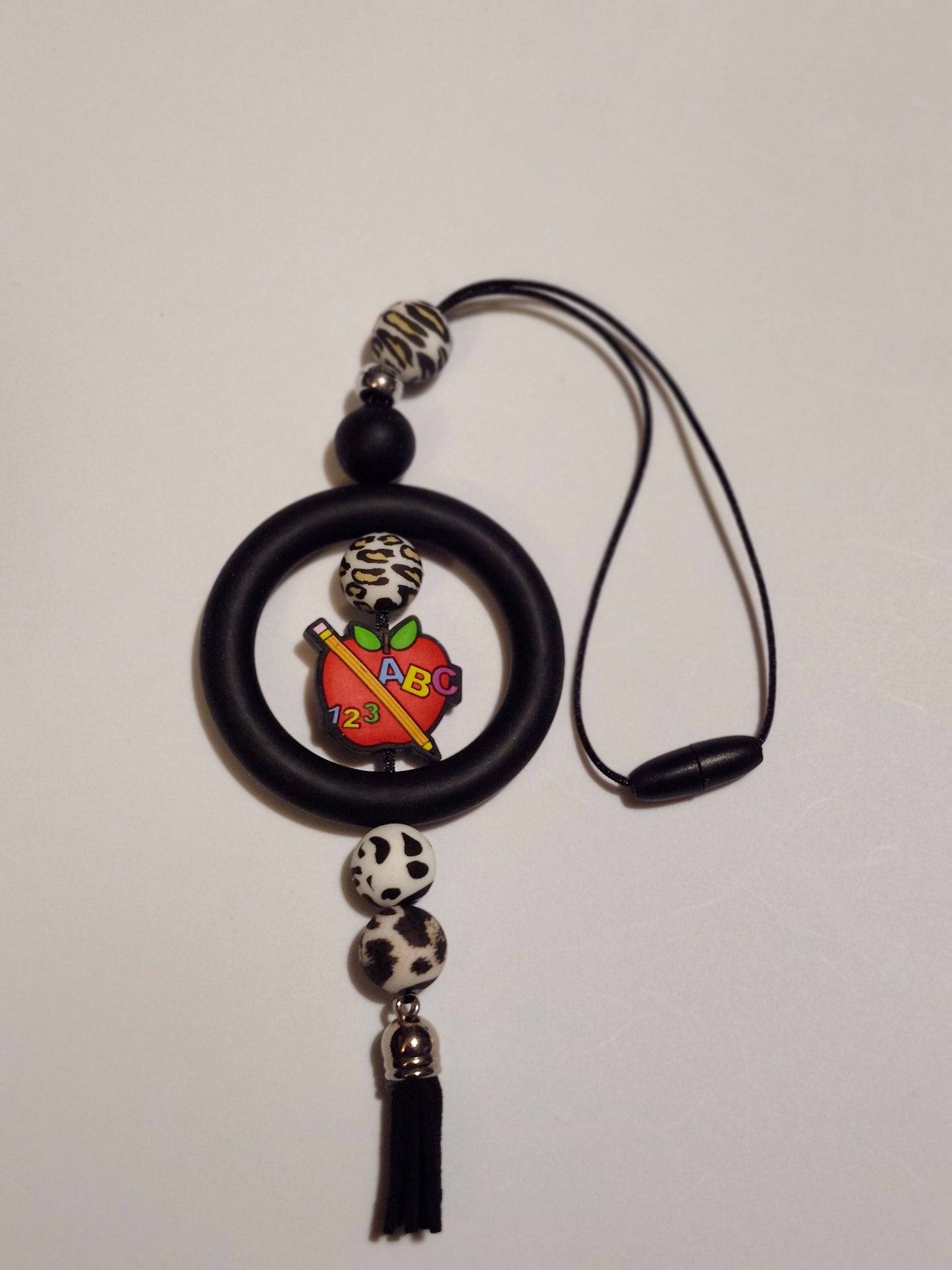 car charm with silicone beads