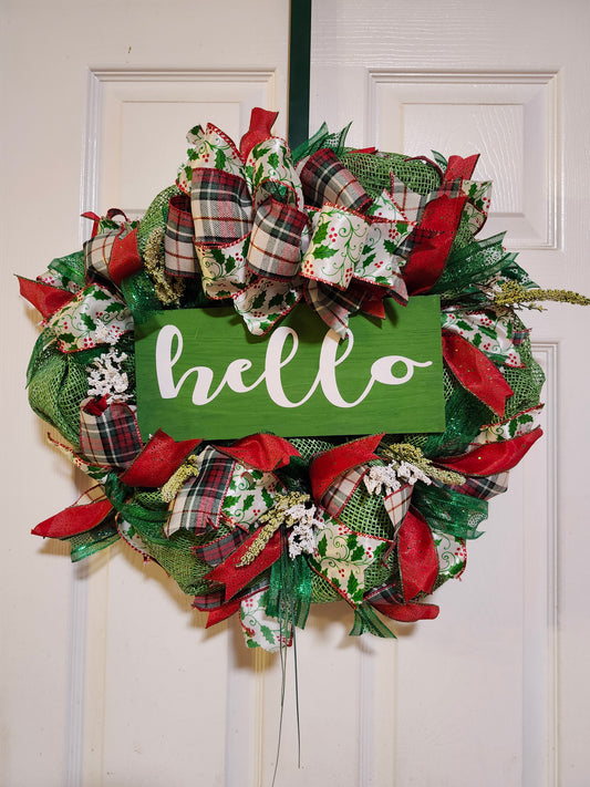 Christmas deco mesh wreaths