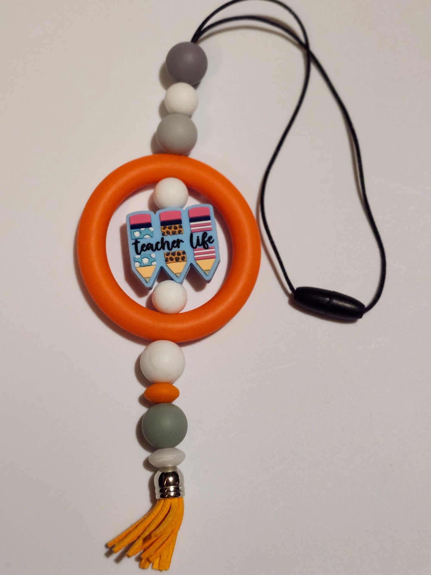 car charm with silicone beads