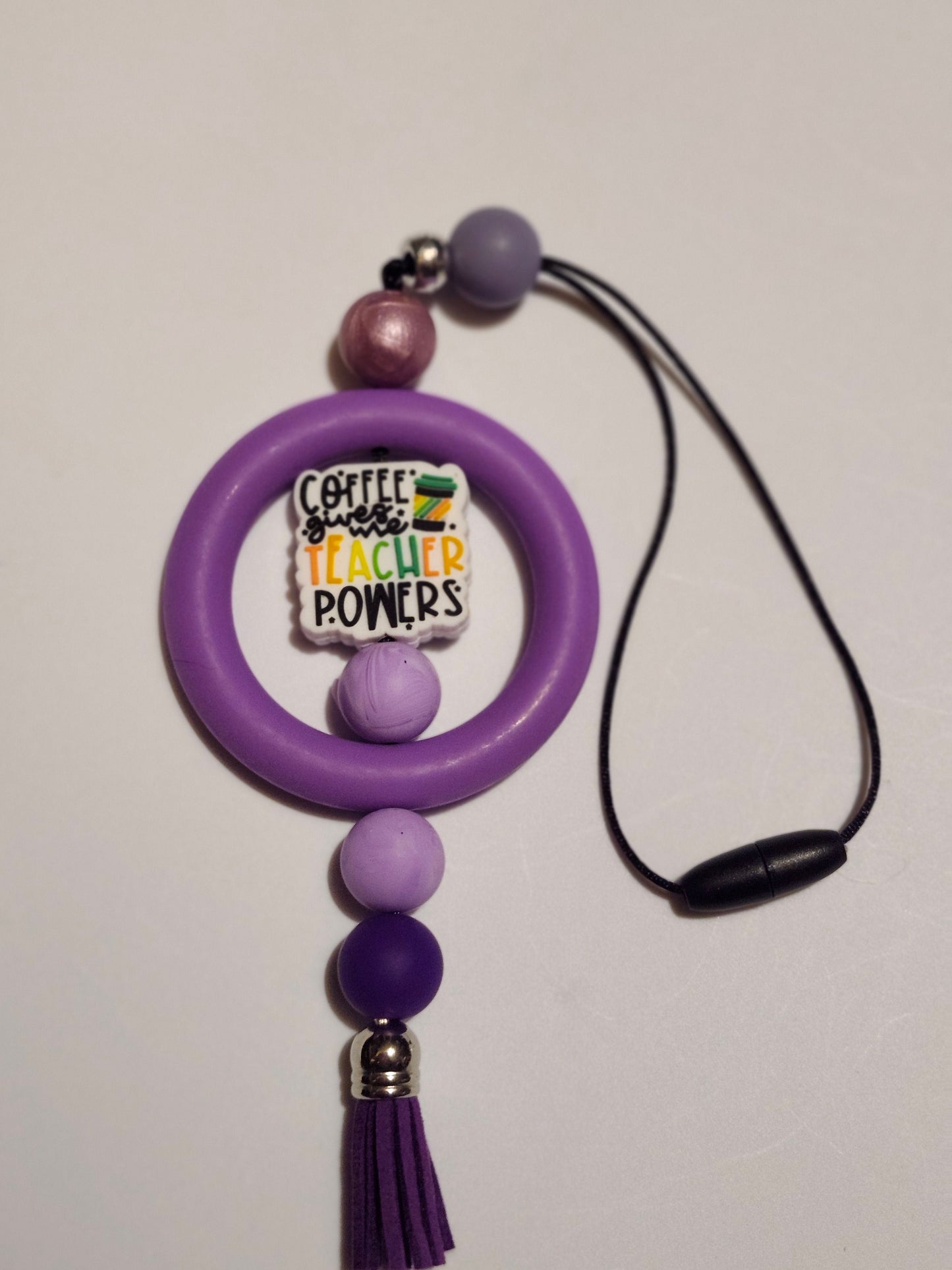 car charm with silicone beads